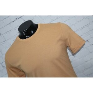 Myles Apparel T-Shirt Men Large Tan Short Sleeve Crew Neck Polyester Cotton